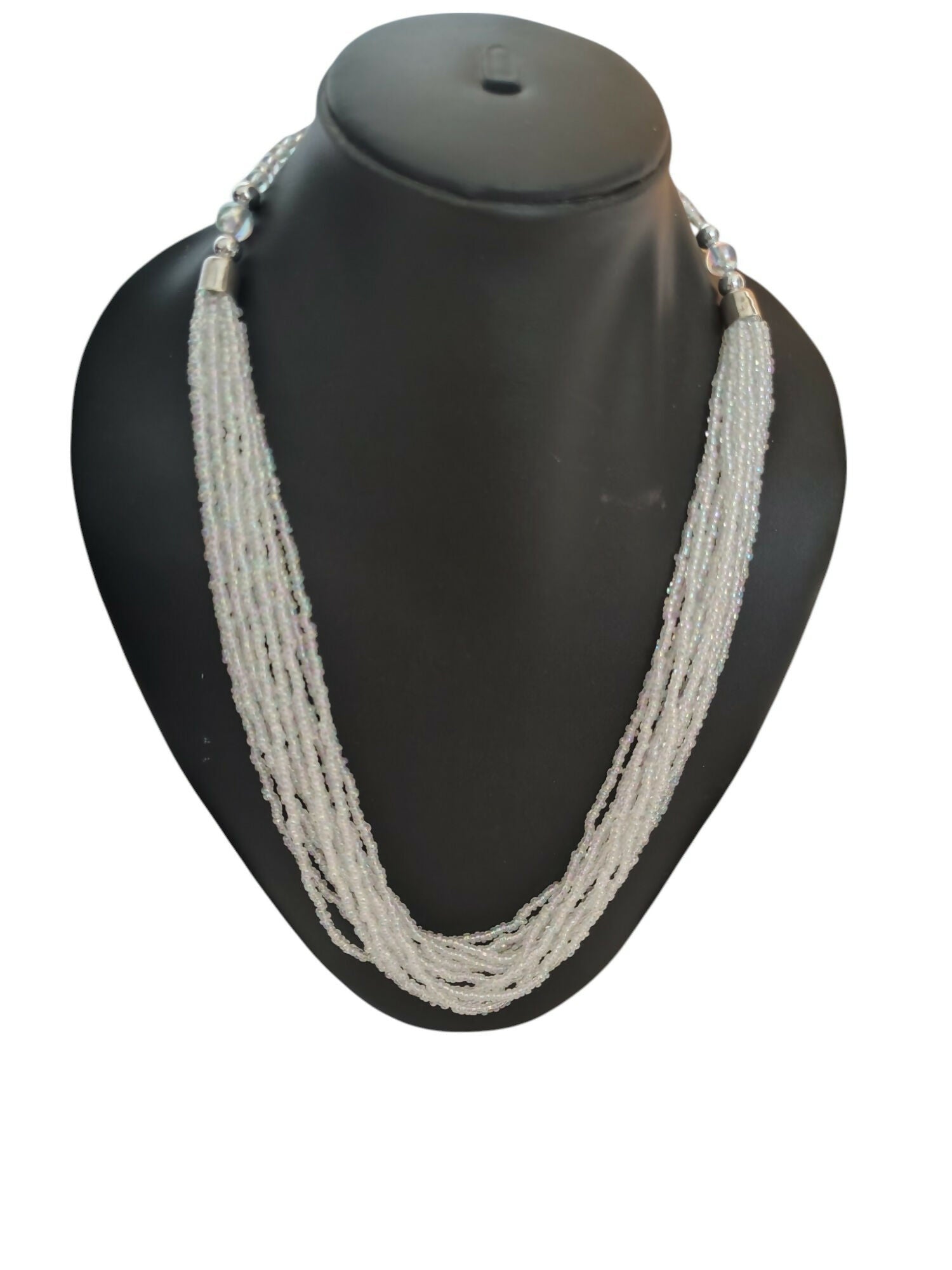 Inhanns Bloom Handmade Beaded Only Necklace - 12 Layers - Ivory
