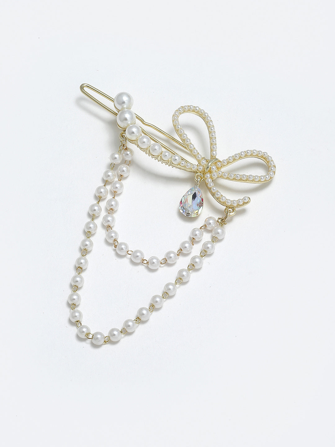 Panash Women Gold-Toned Embellished Chain Drop Hair Pin - Distacart