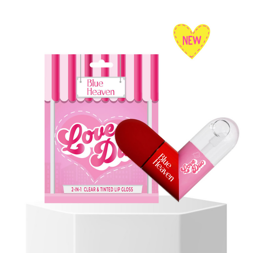 Blue Heaven Love Duo 2-In-1 Clear & Tinted Lip Gloss - Snacc (Clear + Cherry)