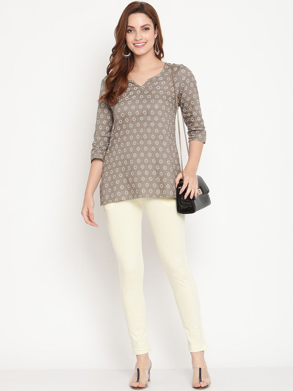 TAG 7 Pack of 2 Navy Blue & Cream-Coloured Ankle-Length Leggings