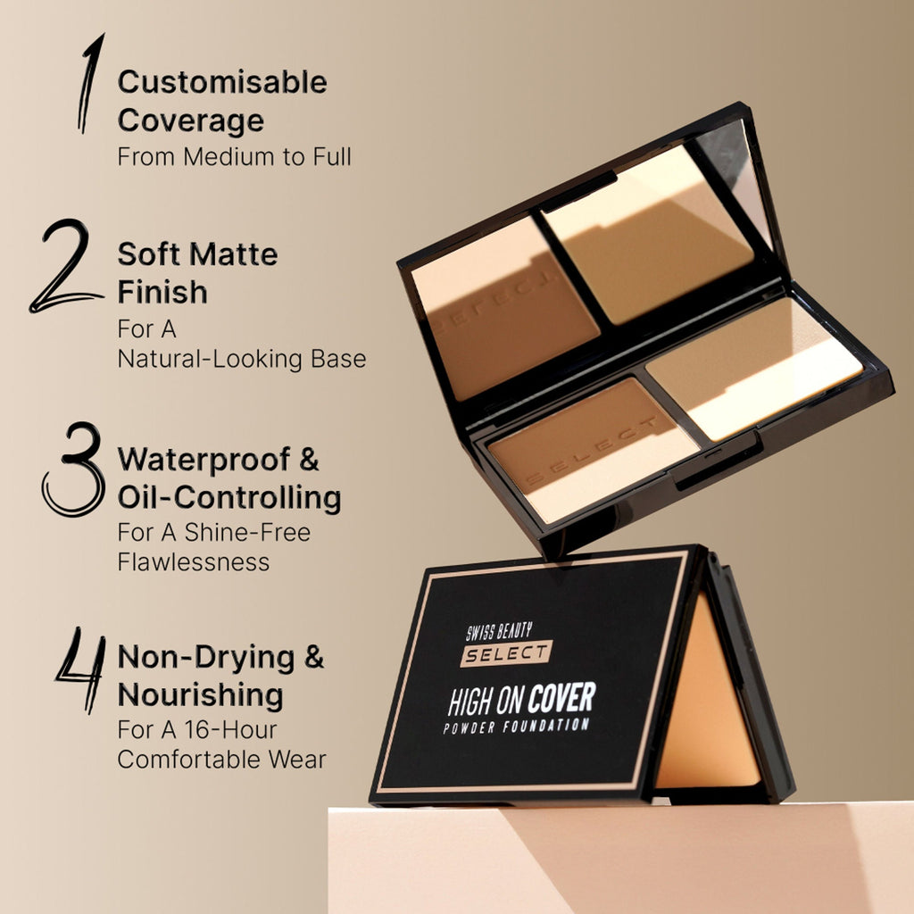 Swiss Beauty Select High On Cover Powder Foundation - 5 Classic Sand - Distacart