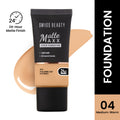 Swiss Beauty Matte Maxx Cover Foundation with Hyaluronic Acid & Vitamin E - 4 Medium Warm