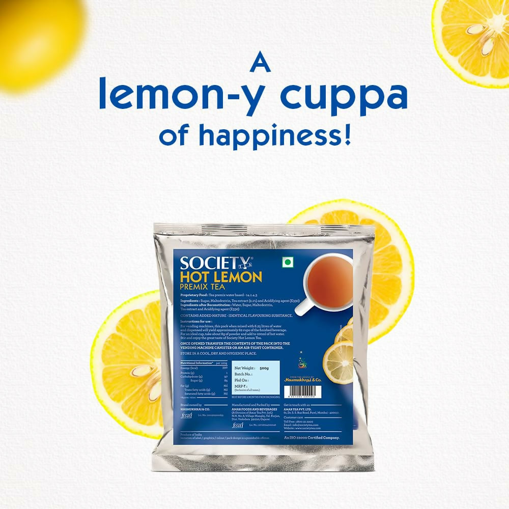 Society Hot Lemon Tea Premix Pouch - Distacart