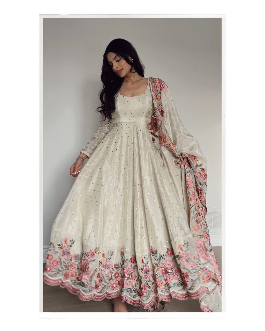 Yash Enterprise Off White Vichitra Silk Embroidery Party Wear Suit - Distacart