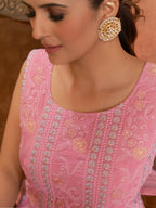 Myra Pink Georgette Embroidered Designer Suit