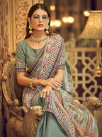 Myra Multicolour Gorgette Designer Saree - Distacart