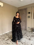 Yash Enterprise Black Georgette Anarkali Suit In New Fancy Style - Distacart