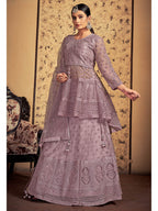 Myra Mauve Soft Net Heavy Embroidered Designer Lehenga