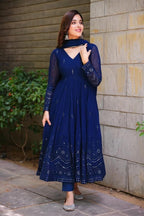 Yash Enterprise Whispering Breeze Georgette Embroidered Suit Set - Distacart