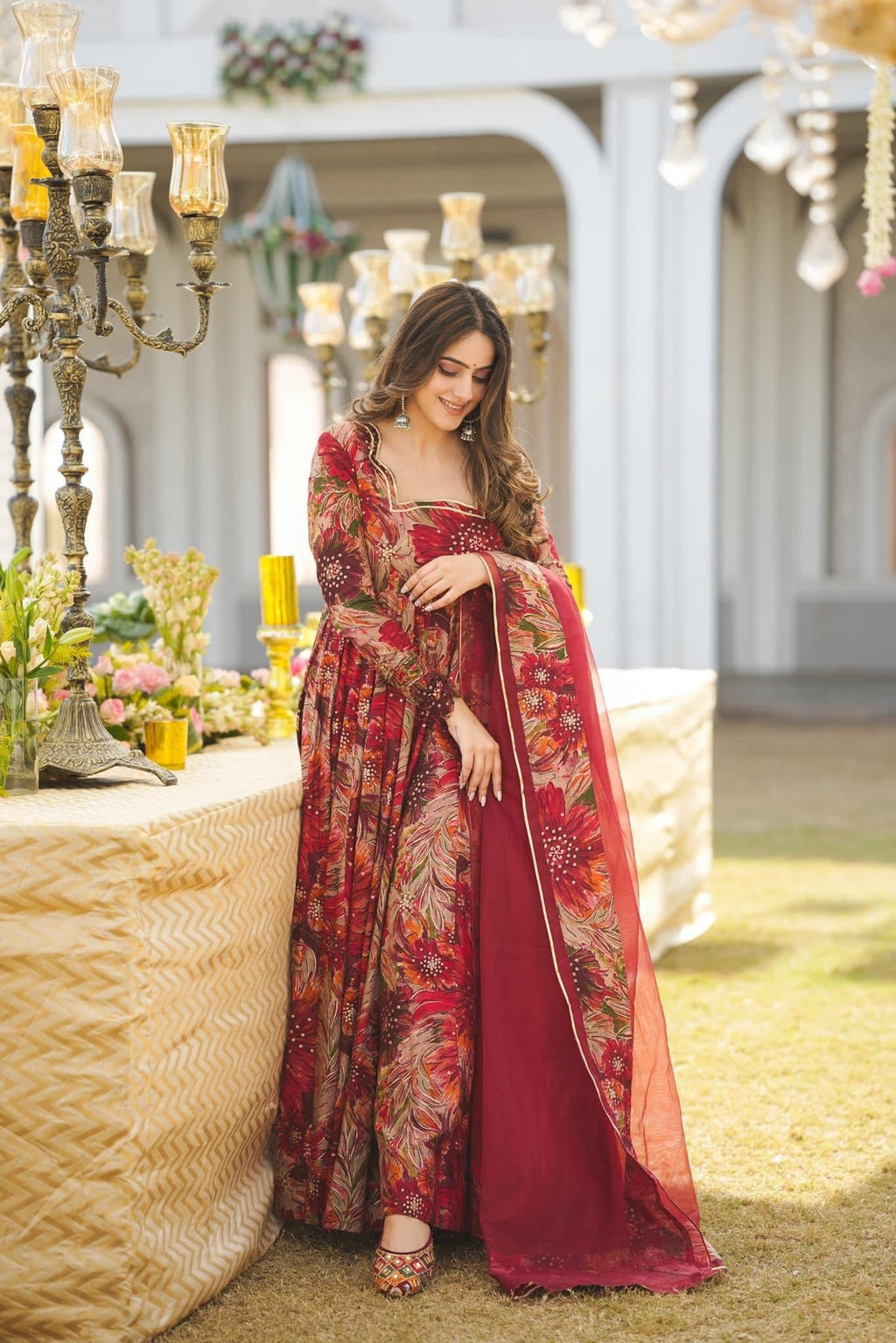 Yash Enterprise Multicolor Georgette Salwar Suit Floral Printed And Sequin Embroidery - Distacart