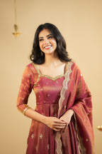 Yash Enterprise Light Orange Cosmo Silk Embroidery Suit Set - Distacart