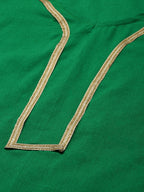 Sangria Women Green Pure Cotton Bandhani Kurta with Trousers