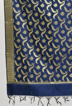 Mominos Fashion Moeza Women's Banarsi Silk Floral Woven Design Navy Blue Dupatta - Distacart