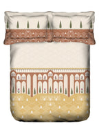 MYTRIDENT Road To Jaipur Brown Cotton 210 TC King Bedsheet & 2 Pillow Covers