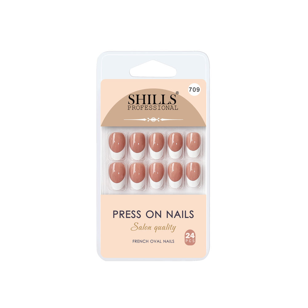 shills professional reusable press on nails french oval spn709