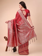 Shree Shyam Fashion Lichi Silk Red Saree - Distacart