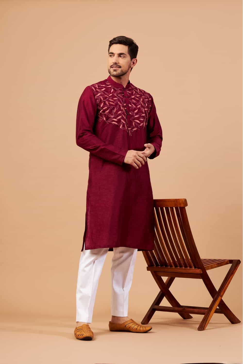 Leafy Designer Men's kurta by Hilo Design