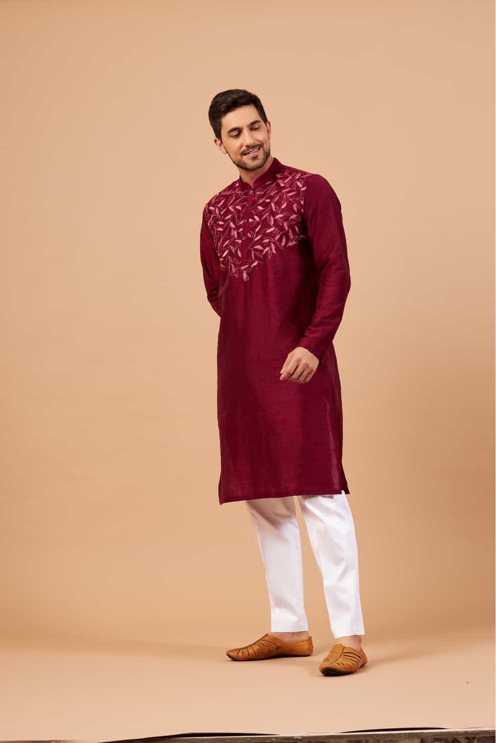 Leafy Designer Men's kurta by Hilo Design