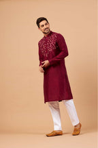 Leafy Designer Men's kurta by Hilo Design