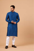 Blue Plain Kurta by Hilo Design