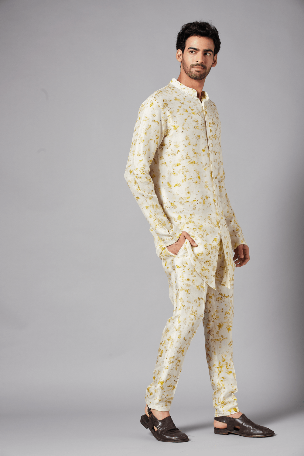 Mighty Natural Dye Designer Men's Kurta Set by Hilo Design