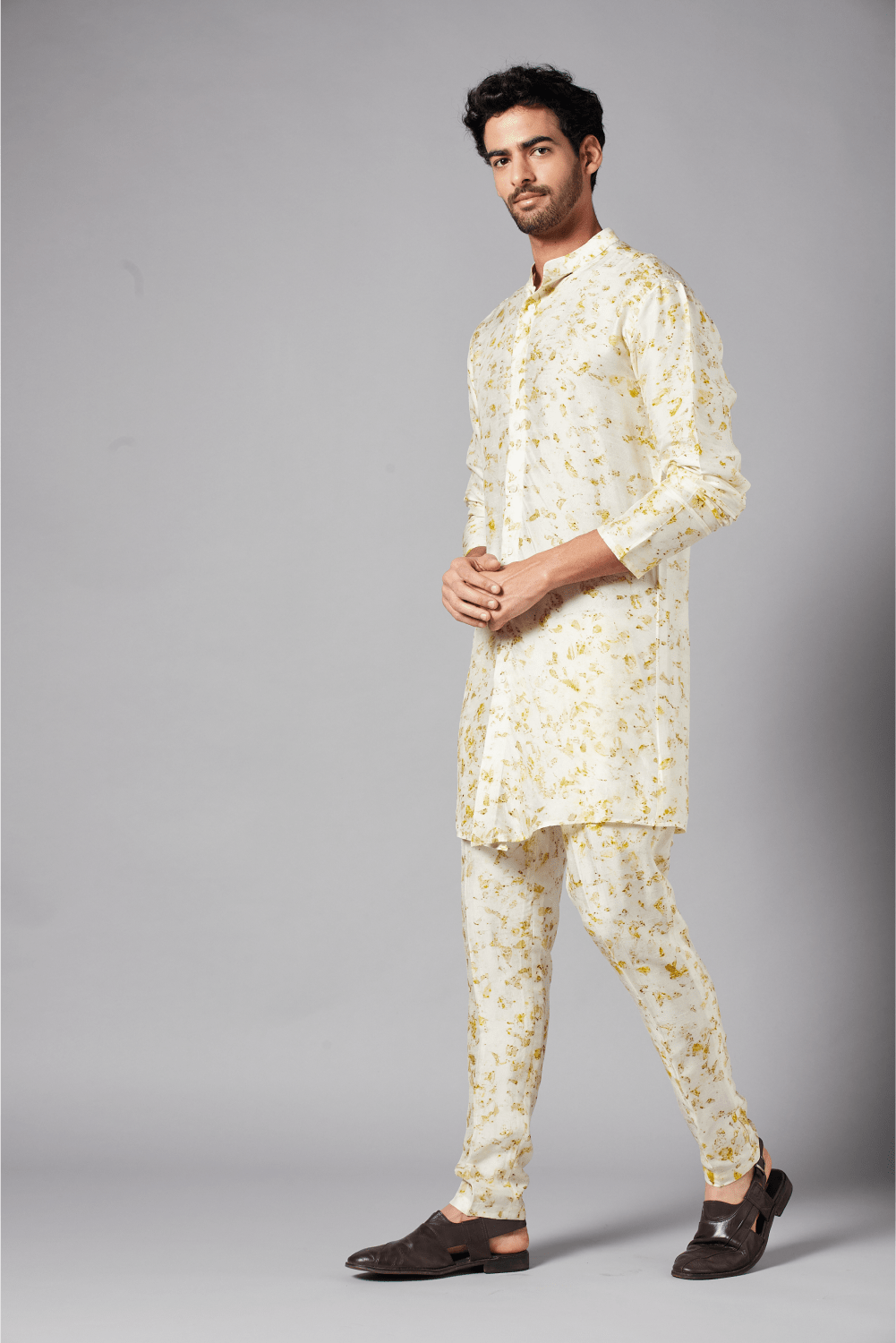 Mighty Natural Dye Designer Men's Kurta Set by Hilo Design