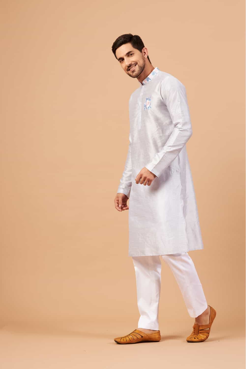 Manatee Basik Kurta Cadet Grey Coloured by Hilo Design