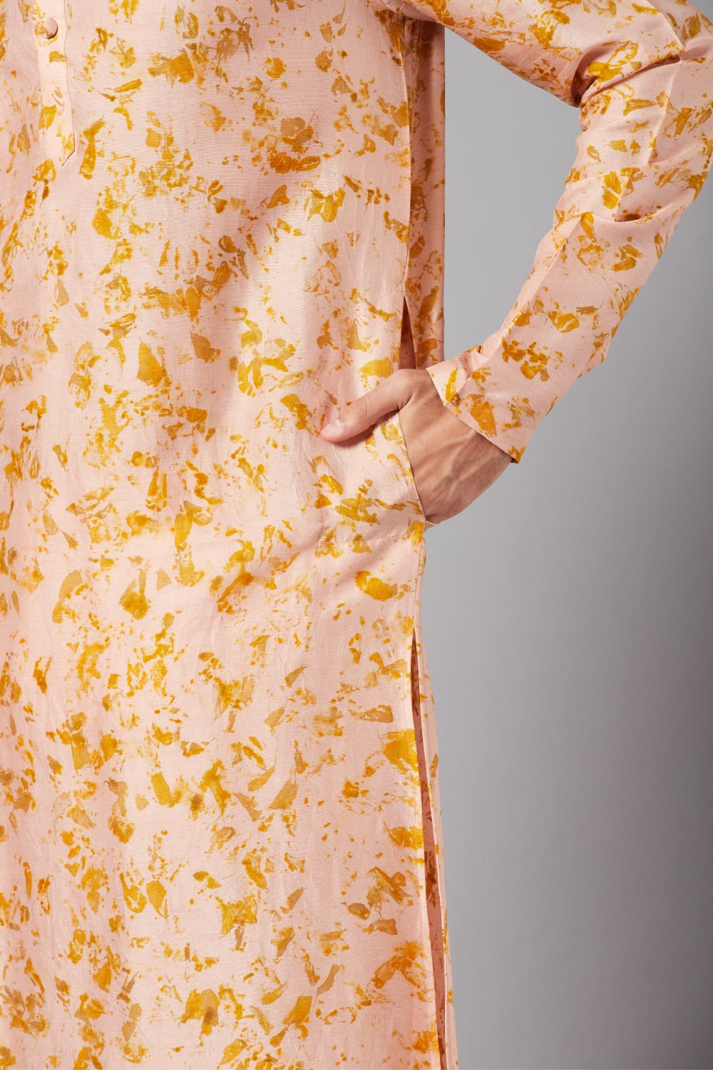 Peachy Natural Dye Co Ord Designer Kurta Set by Hilo Design