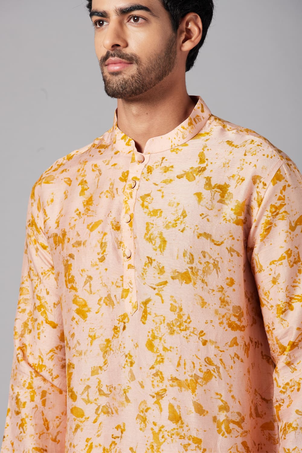 Peachy Natural Dye Co Ord Designer Kurta Set by Hilo Design