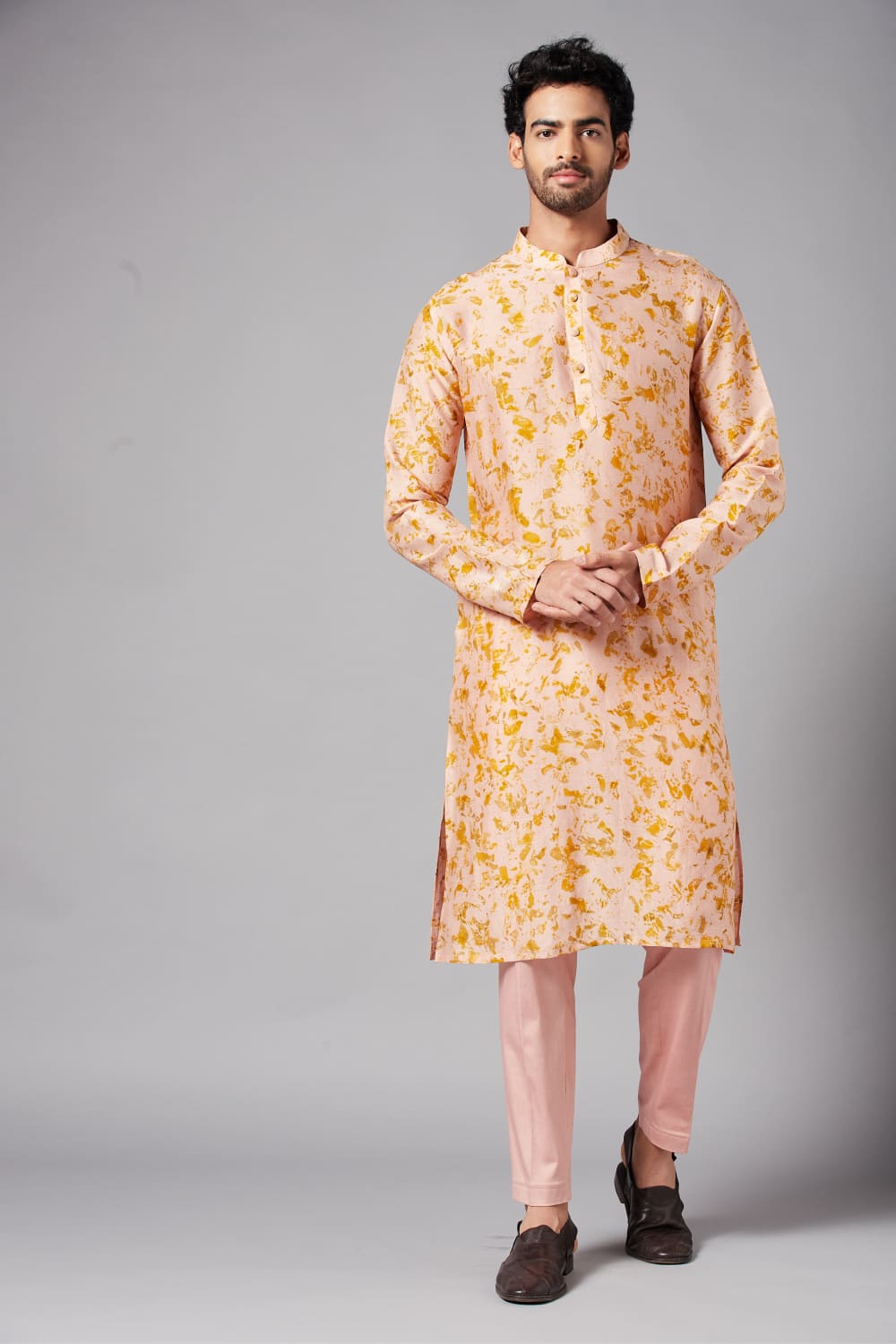 Peachy Natural Dye Co Ord Designer Kurta Set by Hilo Design