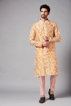 Peachy Natural Dye Co Ord Designer Kurta Set by Hilo Design
