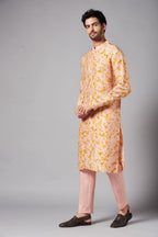 Peachy Natural Dye Co Ord Designer Kurta Set by Hilo Design