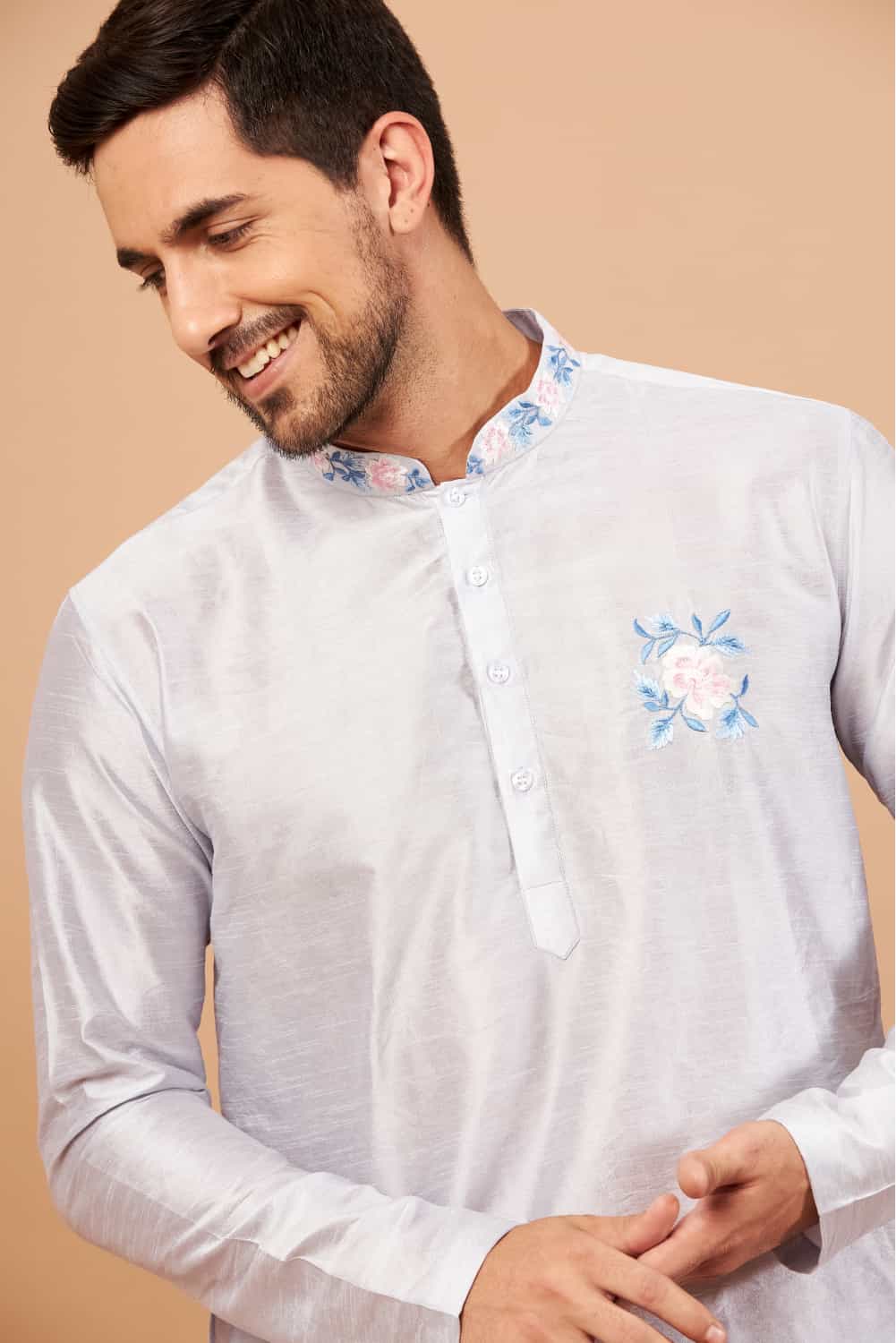 Manatee Basik Kurta Cadet Grey Coloured by Hilo Design