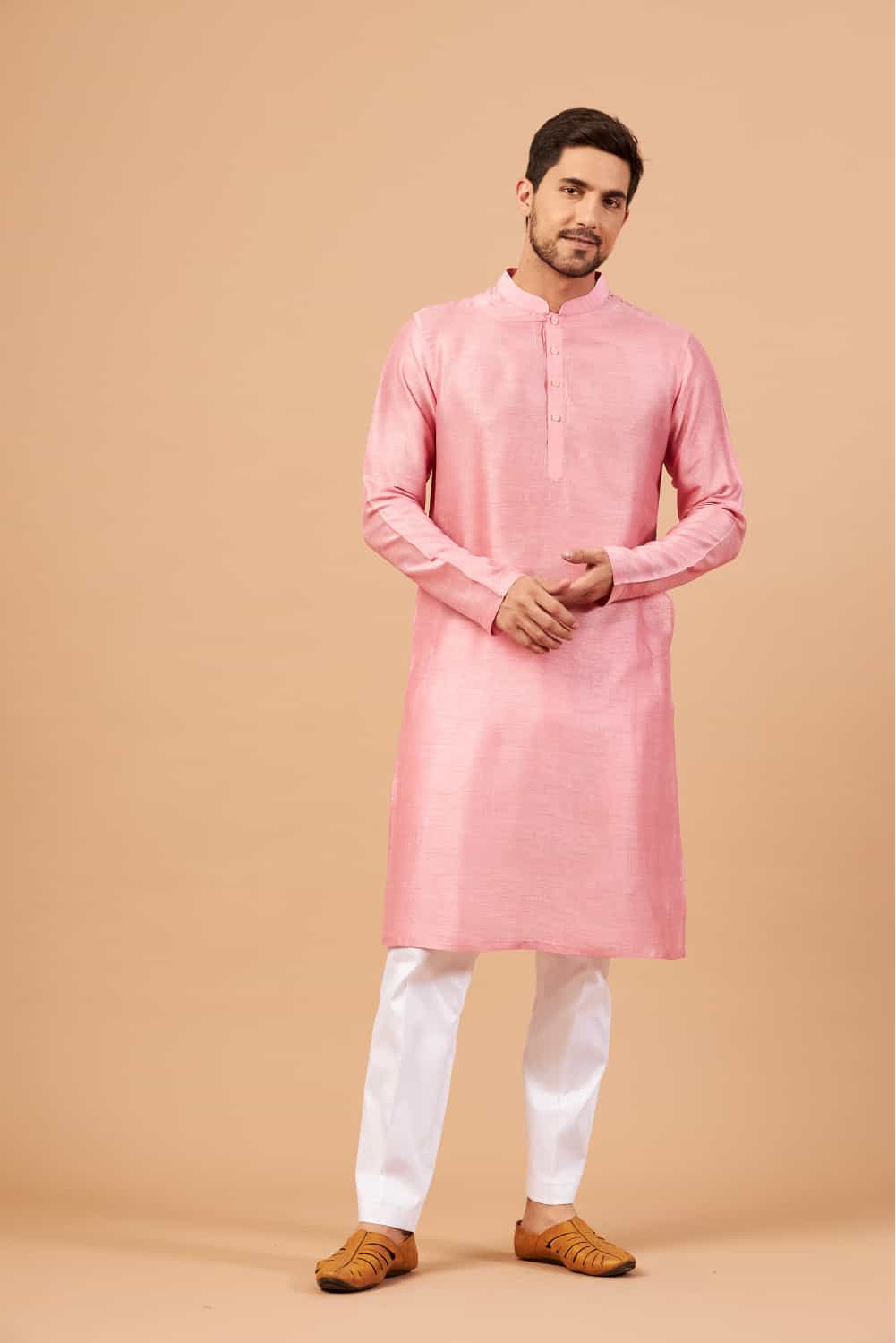 Pink Plain Kurta by Hilo Design