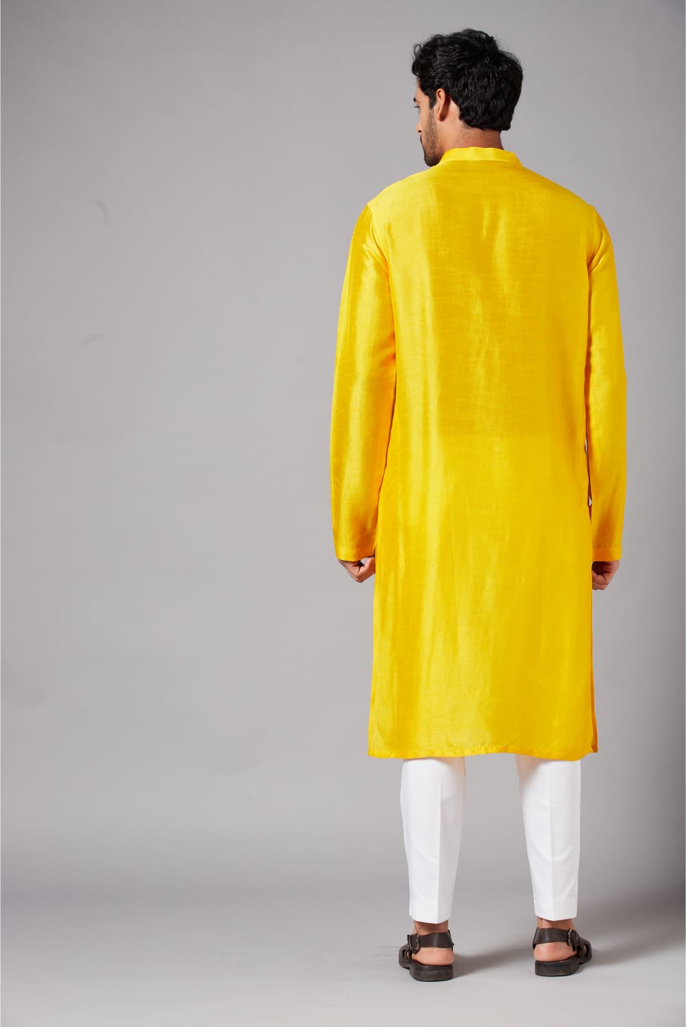 Yellow Plain Kurta by Hilo Design