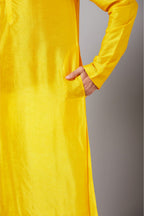 Yellow Plain Designer Men's Kurta by Hilo Design