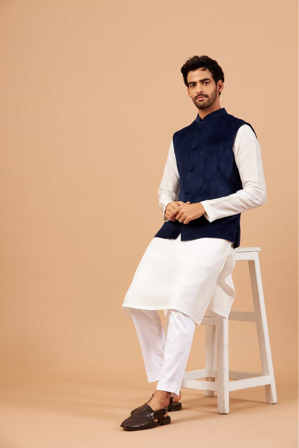 Bluvet Designer Men's Nehru jacket by Hilo Design