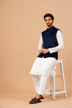Bluvet Designer Men's Nehru jacket by Hilo Design