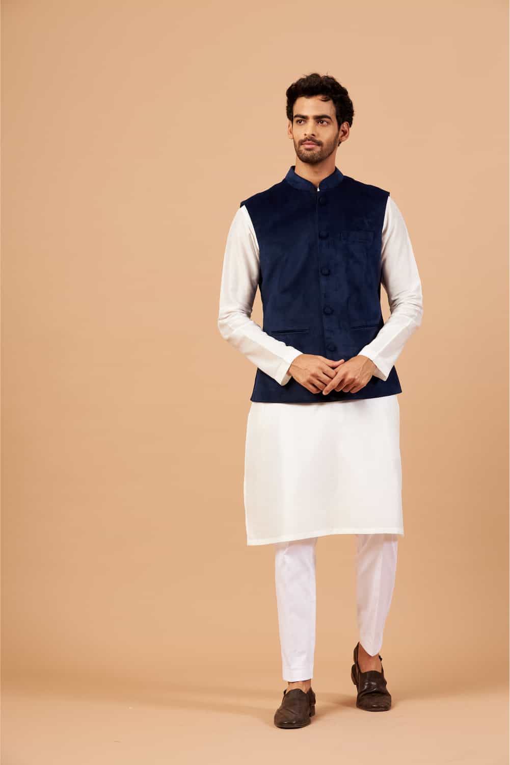 Bluvet Designer Men's Nehru jacket by Hilo Design
