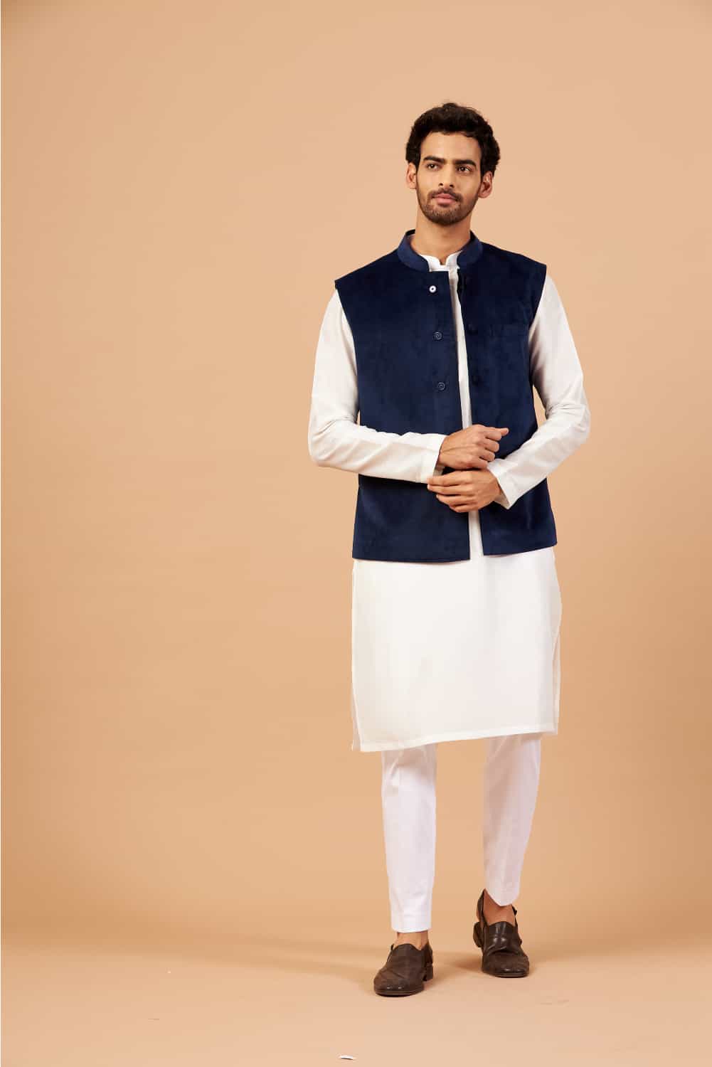 Bluvet Designer Men's Nehru jacket by Hilo Design