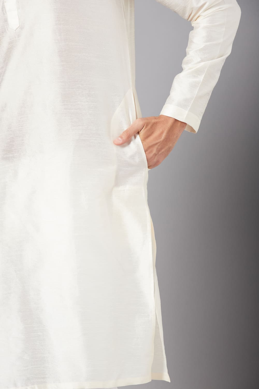 Ecru Basik Kurta by Hilo Design