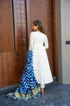 Yash Enterprise White Roman Silk Embroidery Party Wear Suit Set - Distacart
