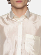 Sethukrishna Men Cream-Colored & Golden Solid Veshti - Distacart