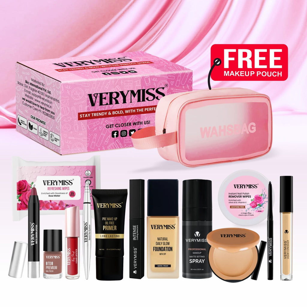 VERYMISS Ultimate Makeup Combo - 3 + Free Makeup Pouch