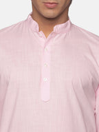 Sethukrishna Men Pink Pure Cotton Kurta with Pyjamas - Distacart