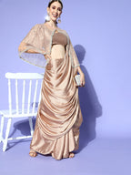 Tikhi Imli Satin Saree With Cape - Distacart