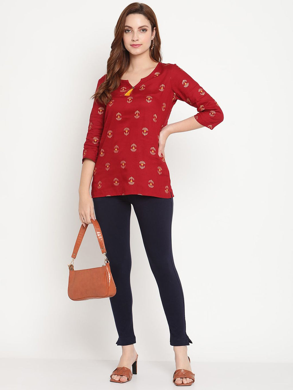 TAG 7 Women Pack of 2 Black & Navy Blue Solid Kurti Pants