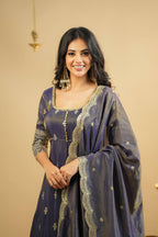 Yash Enterprise Light Purple Cosmo Silk Embroidery Suit Set - Distacart