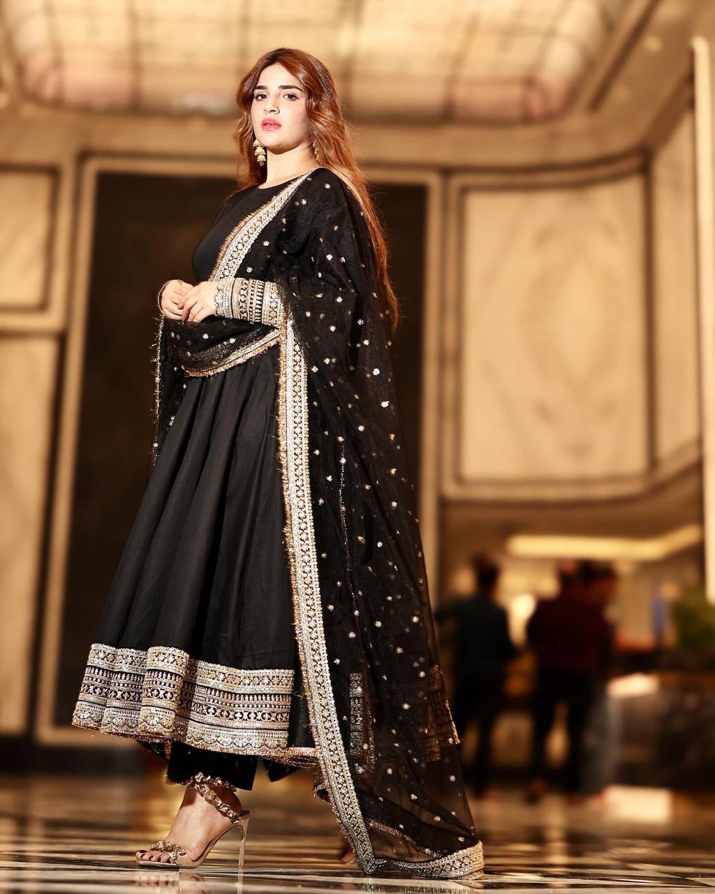 Yash Enterprise Black Rayon Cotton Embroidery Party Wear Suit Set - Distacart