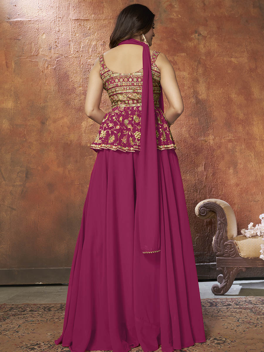 Myra Pink Georgette Embroidered Designer Suit